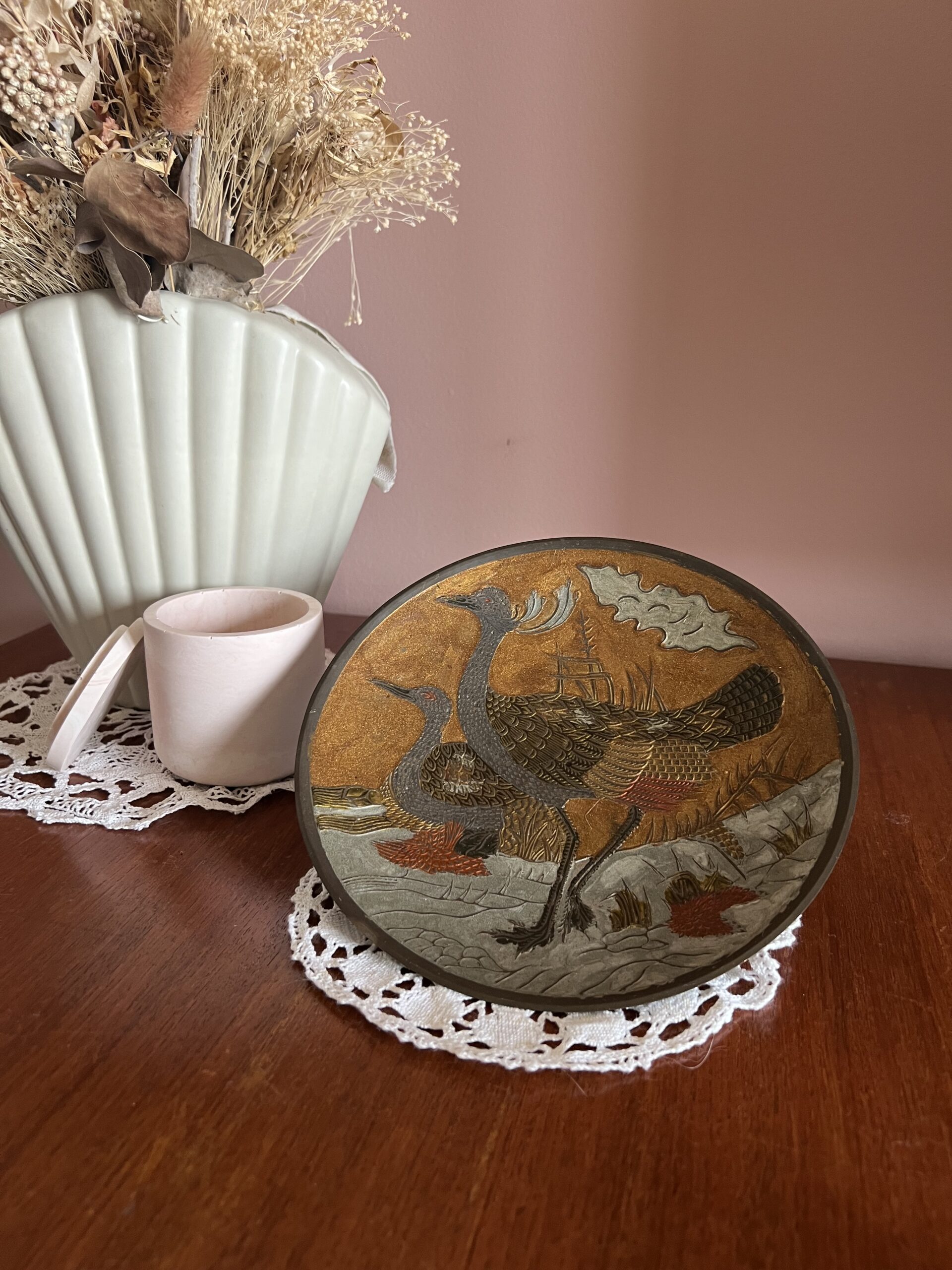 Assiette décorative en laiton - Débarras Rochefortais