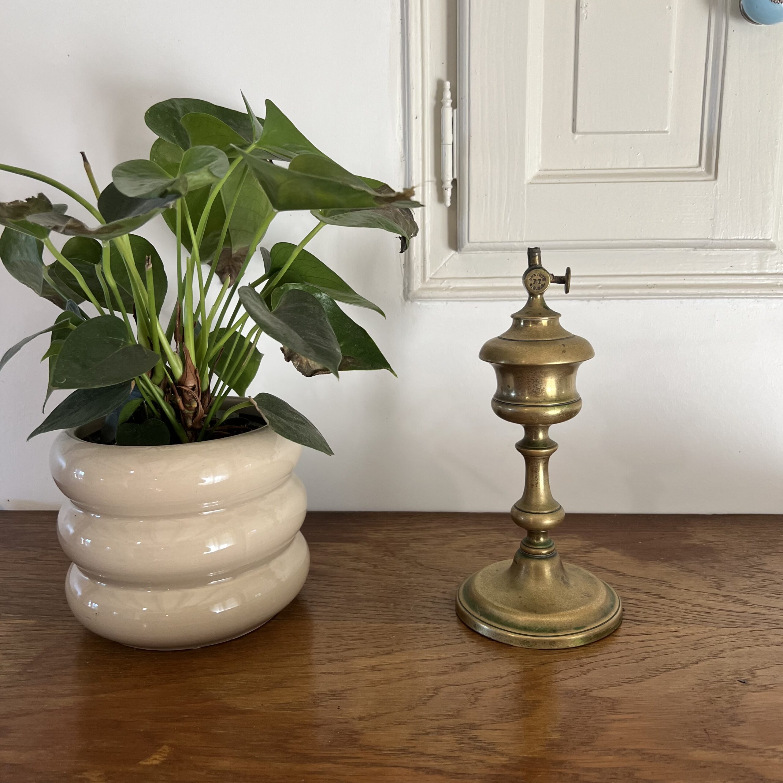 lampe à huile en laiton - débarras rochefortais