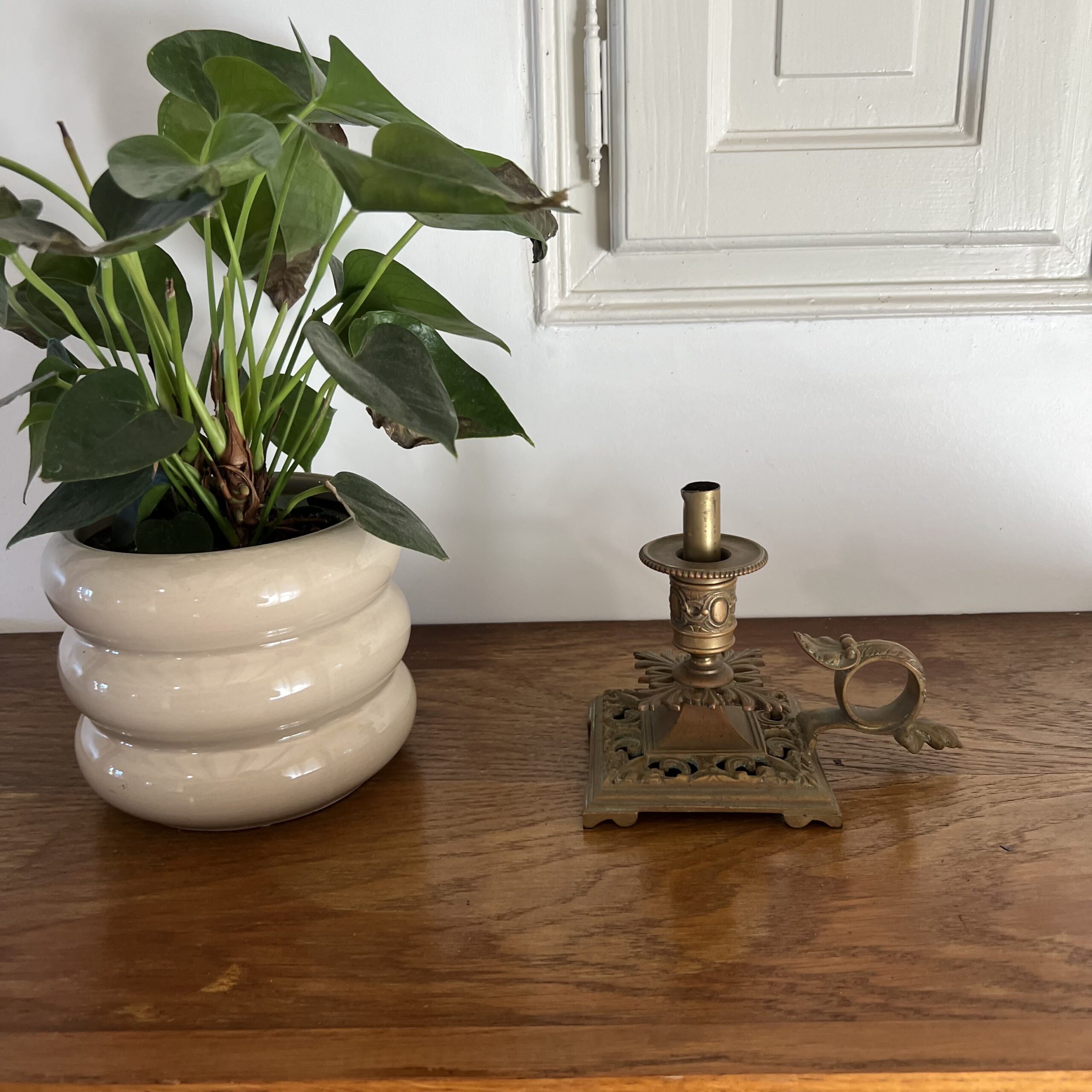 Bougeoir à main ancien - debarras rochefortais