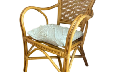 Fauteuil rotin vintage – Élégance naturelle et confort bohème